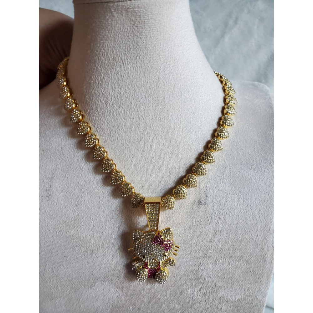 Bling Bling Hello Kitty Pendant Necklace 18 inches